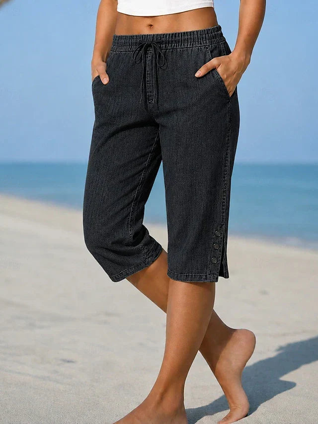 Delphia™ | Pantalón Capri Largo a la Pantorrilla