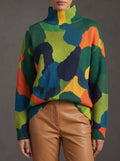 Rennick™ | Jersey de cuello alto con bloques de color abstractos