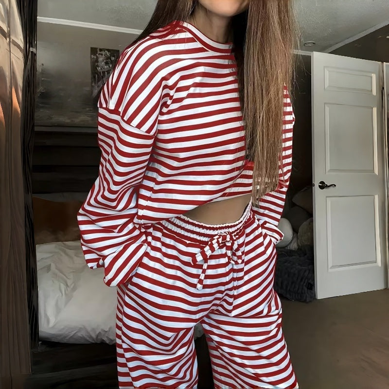 Lydia™ | Conjunto de estar por casa de rayas, relajado y de dos piezas
