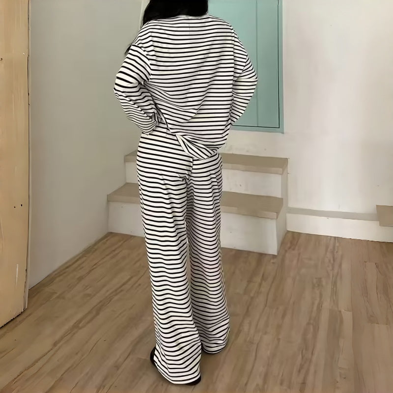 Lydia™ | Conjunto de estar por casa de rayas, relajado y de dos piezas
