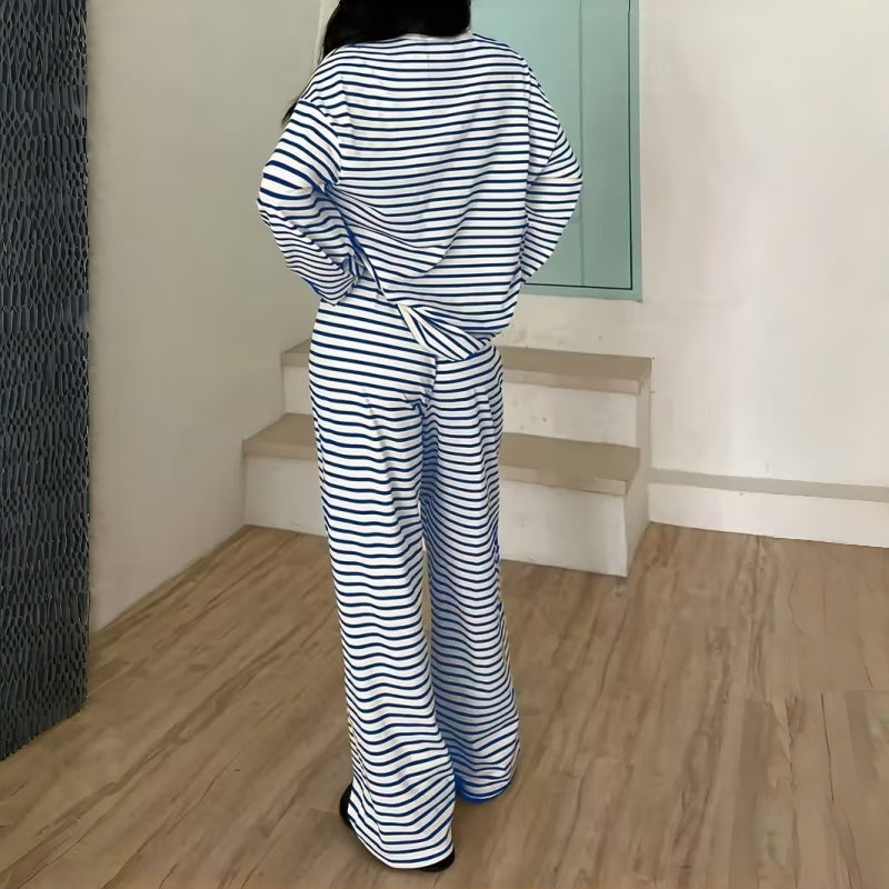 Lydia™ | Conjunto de estar por casa de rayas, relajado y de dos piezas
