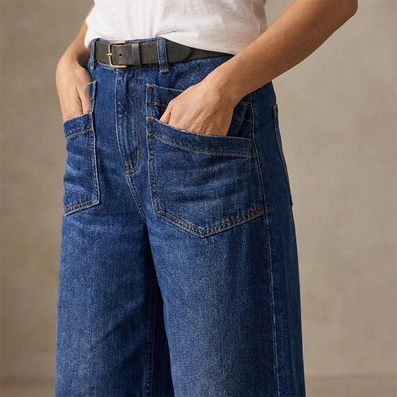 Rexelle: vaqueros de talle alto y pierna ancha | Comodidad y estilo moderno