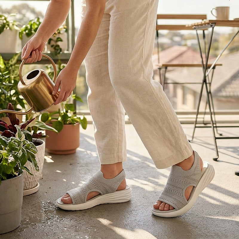 Zina | Sandalias con plataforma, de punto transpirable para mujer