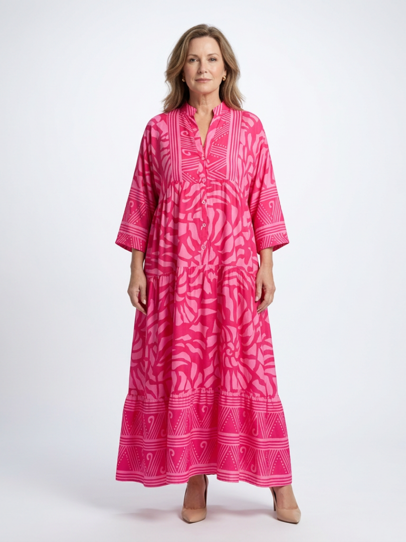 Marielle | Vestido Midi con Botones Delanteros