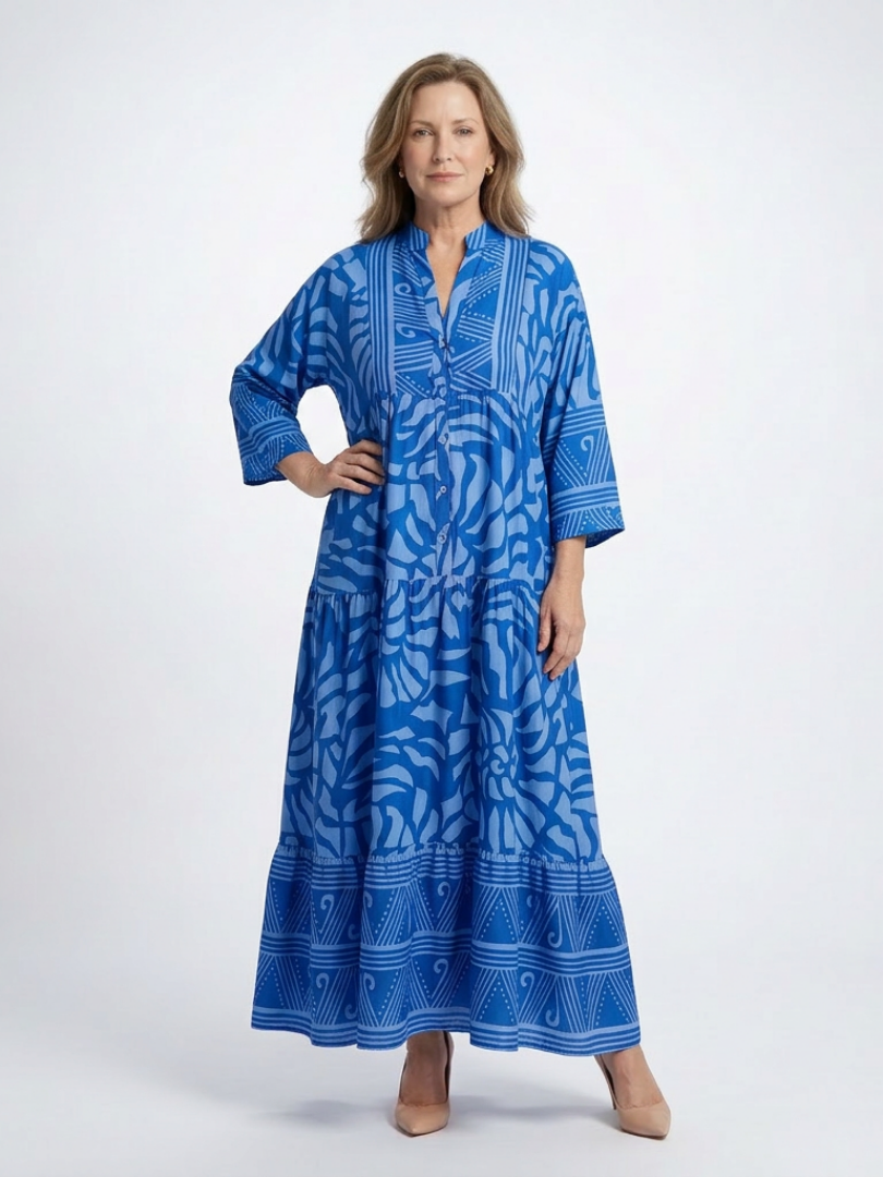 Marielle | Vestido Midi con Botones Delanteros