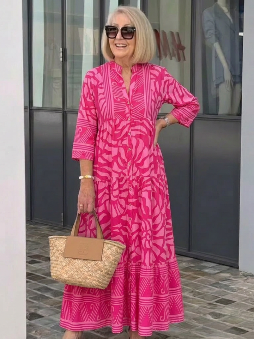 Marielle | Vestido Midi con Botones Delanteros