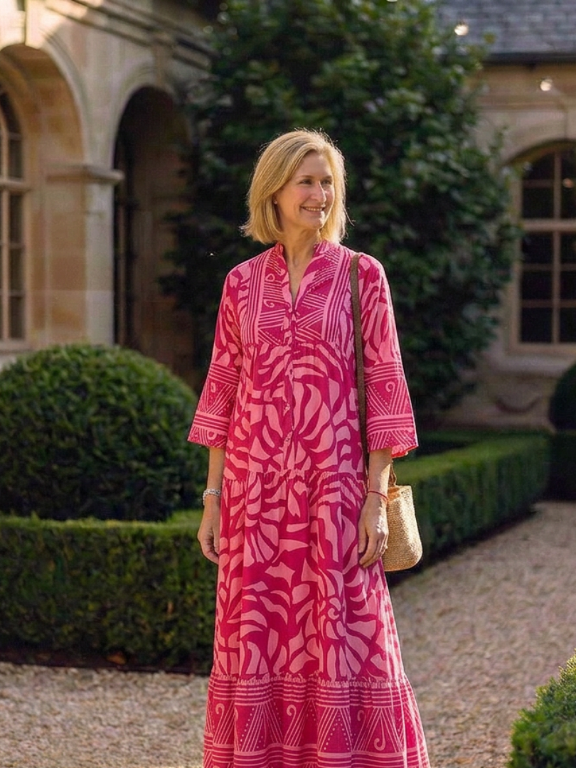 Marielle | Vestido Midi con Botones Delanteros