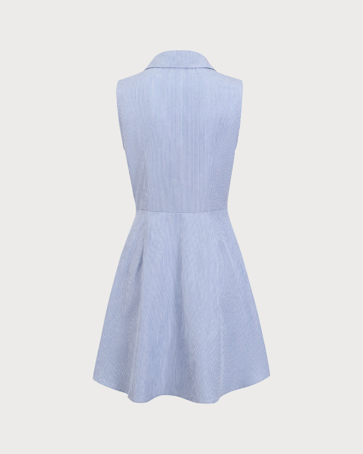 Vestido Mini Azul Rayas Botones
