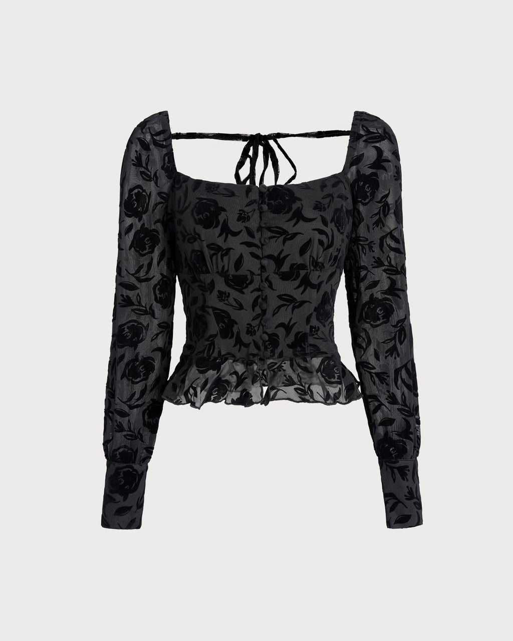 Blusa Negra Cuello Cuadrado