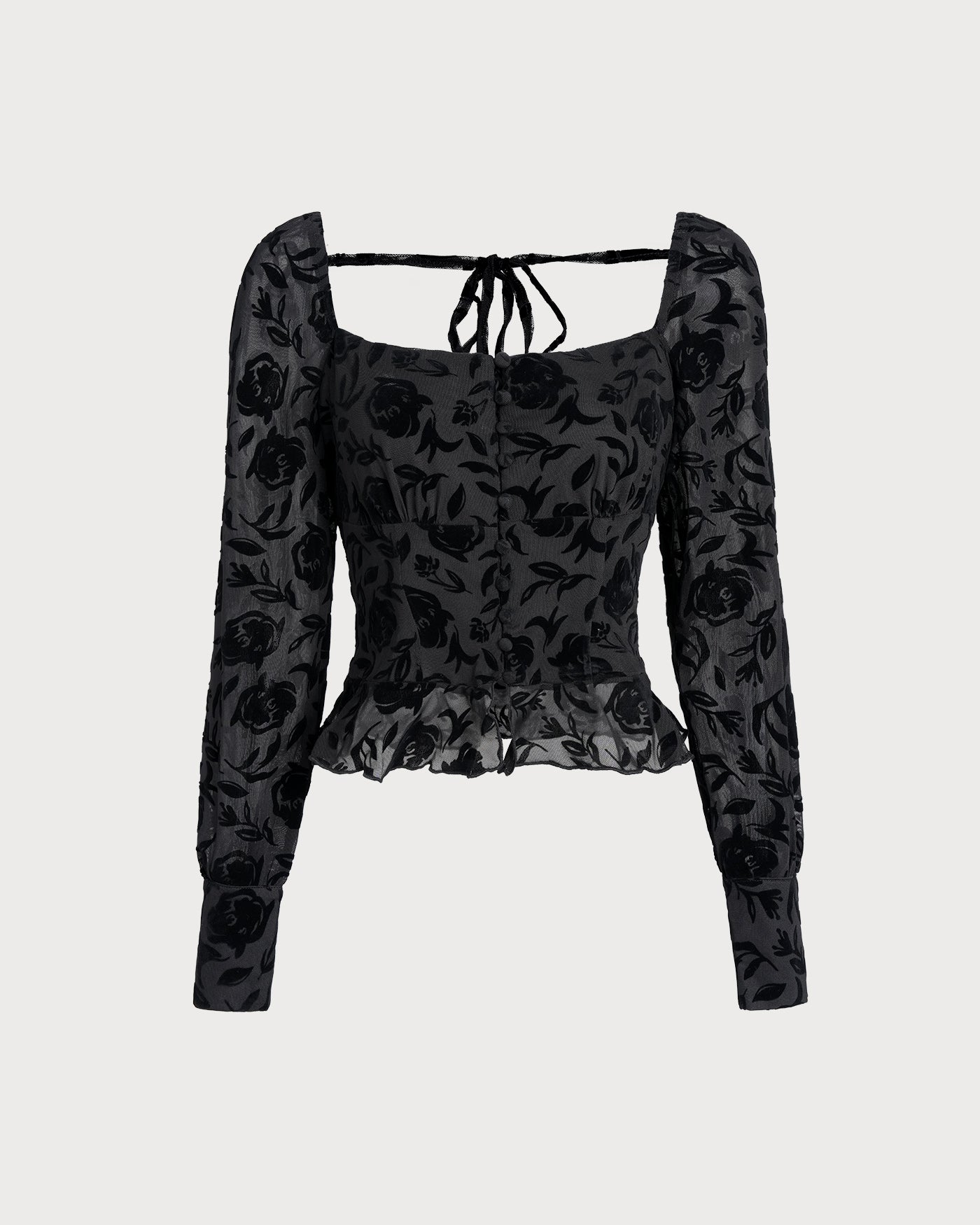 Blusa Negra Cuello Cuadrado