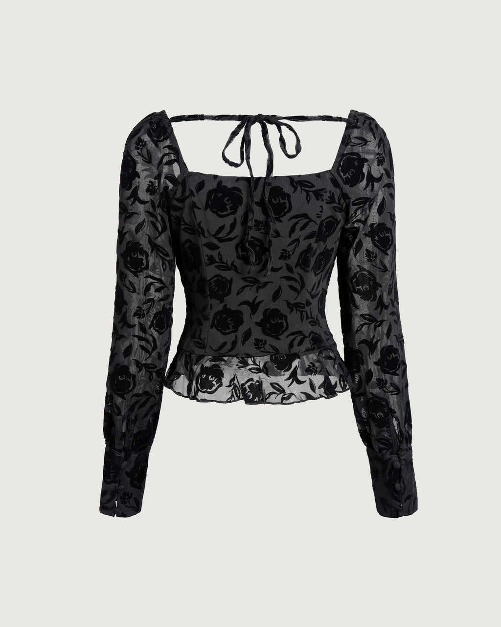 Blusa Negra Cuello Cuadrado