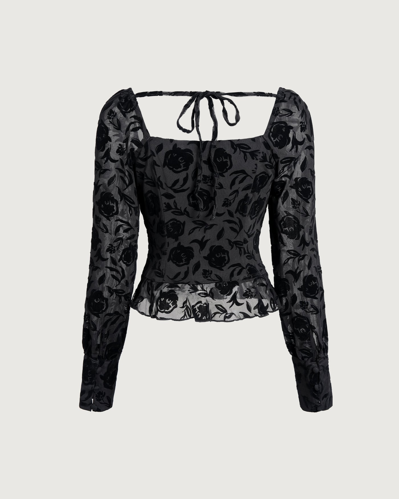 Blusa Negra Cuello Cuadrado