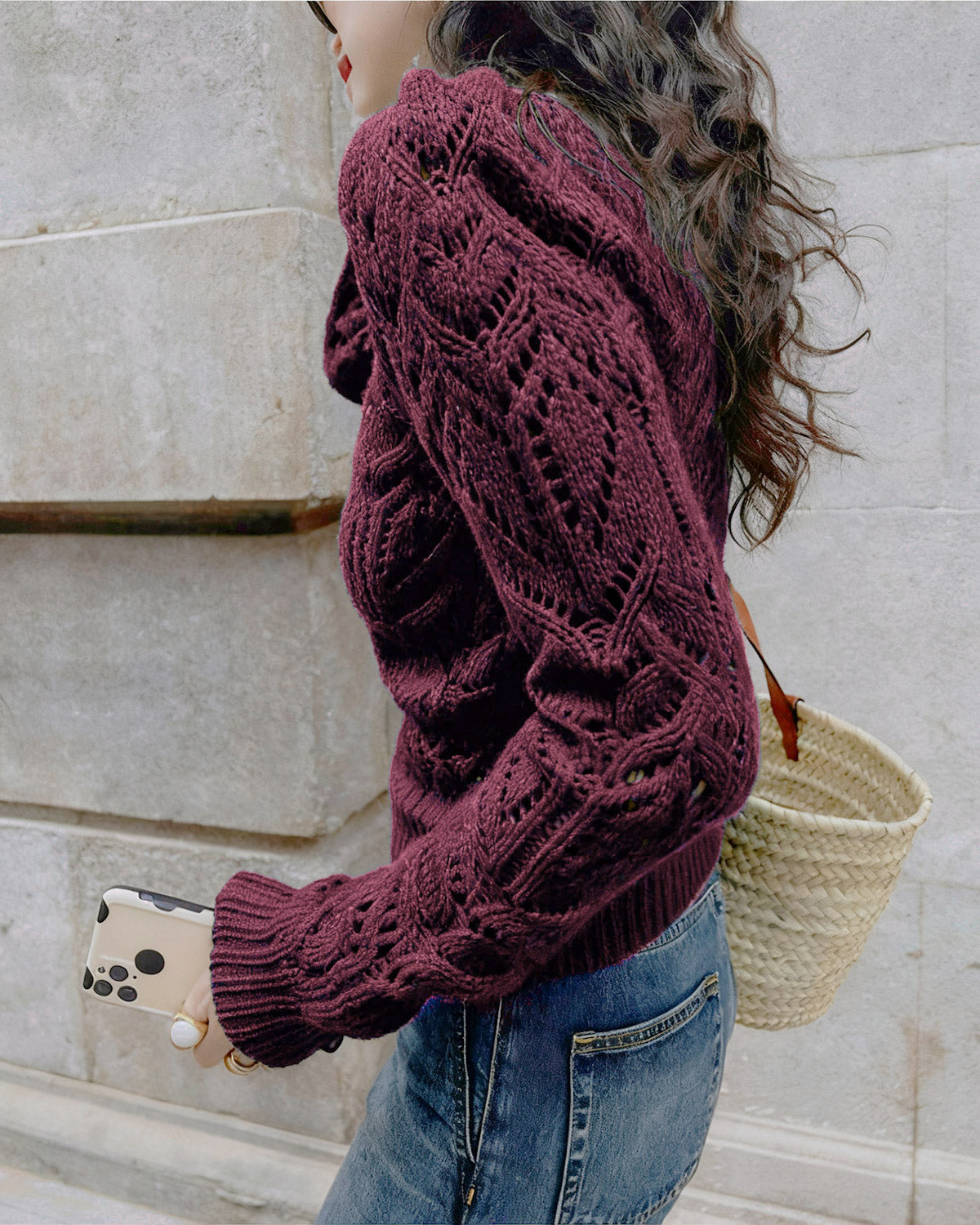 Jersey Rojo Vino Recorte