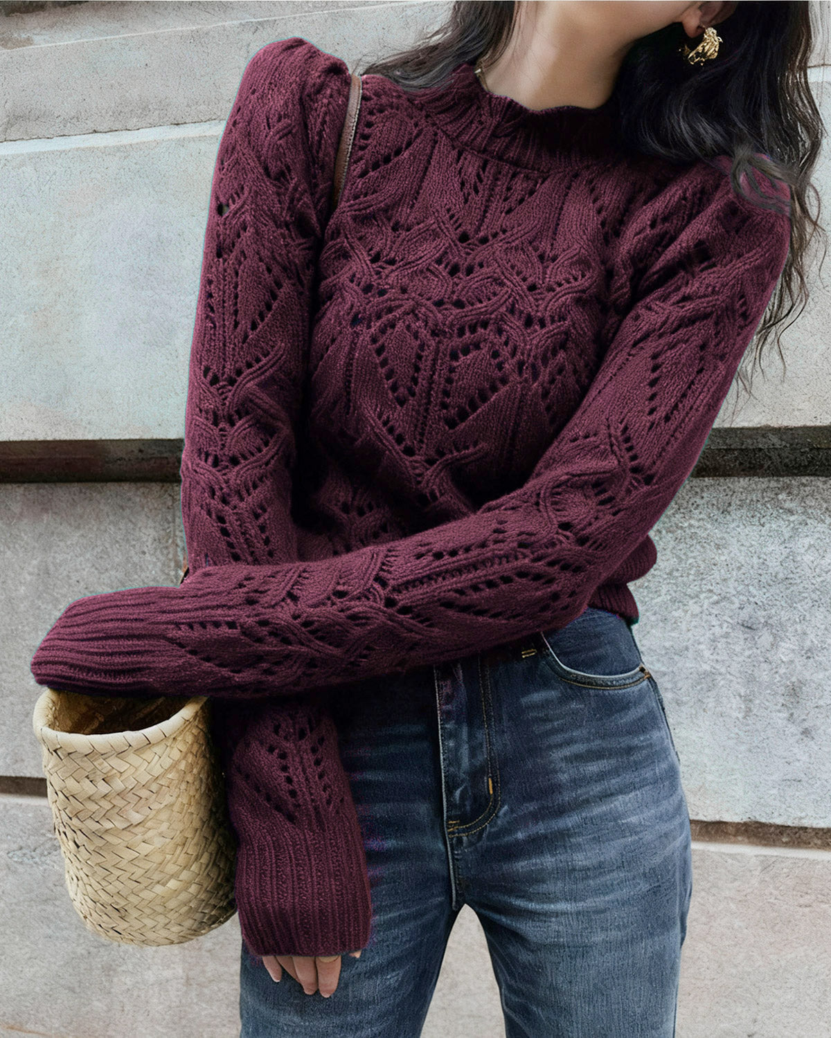 Jersey Rojo Vino Recorte