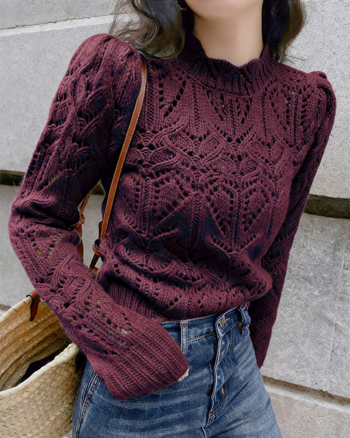 Jersey Rojo Vino Recorte