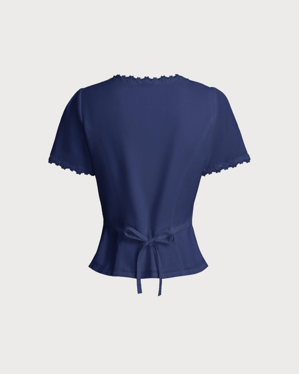 Blusa Azul Marino Cuello Cuadrado Botones