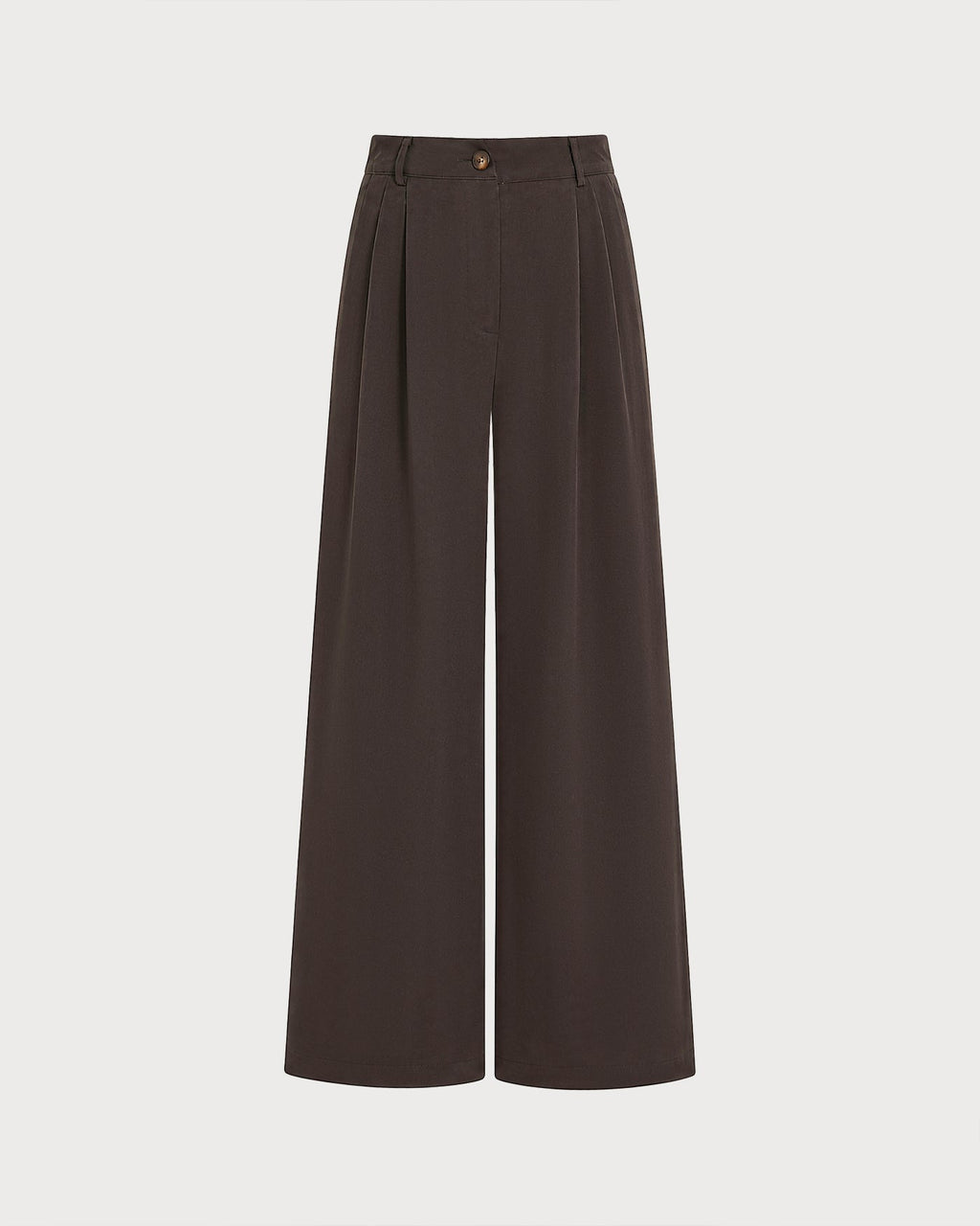 Pantalones Café Bolsillos Botones Recto