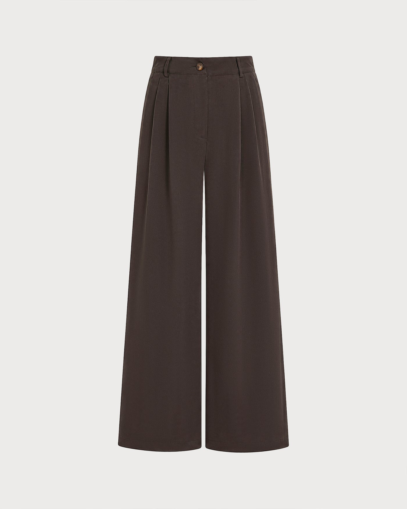 Pantalones Café Bolsillos Botones Recto