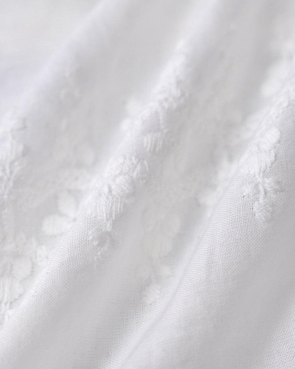 Blusa Blanca Texturizado Manga Corta Abullonada