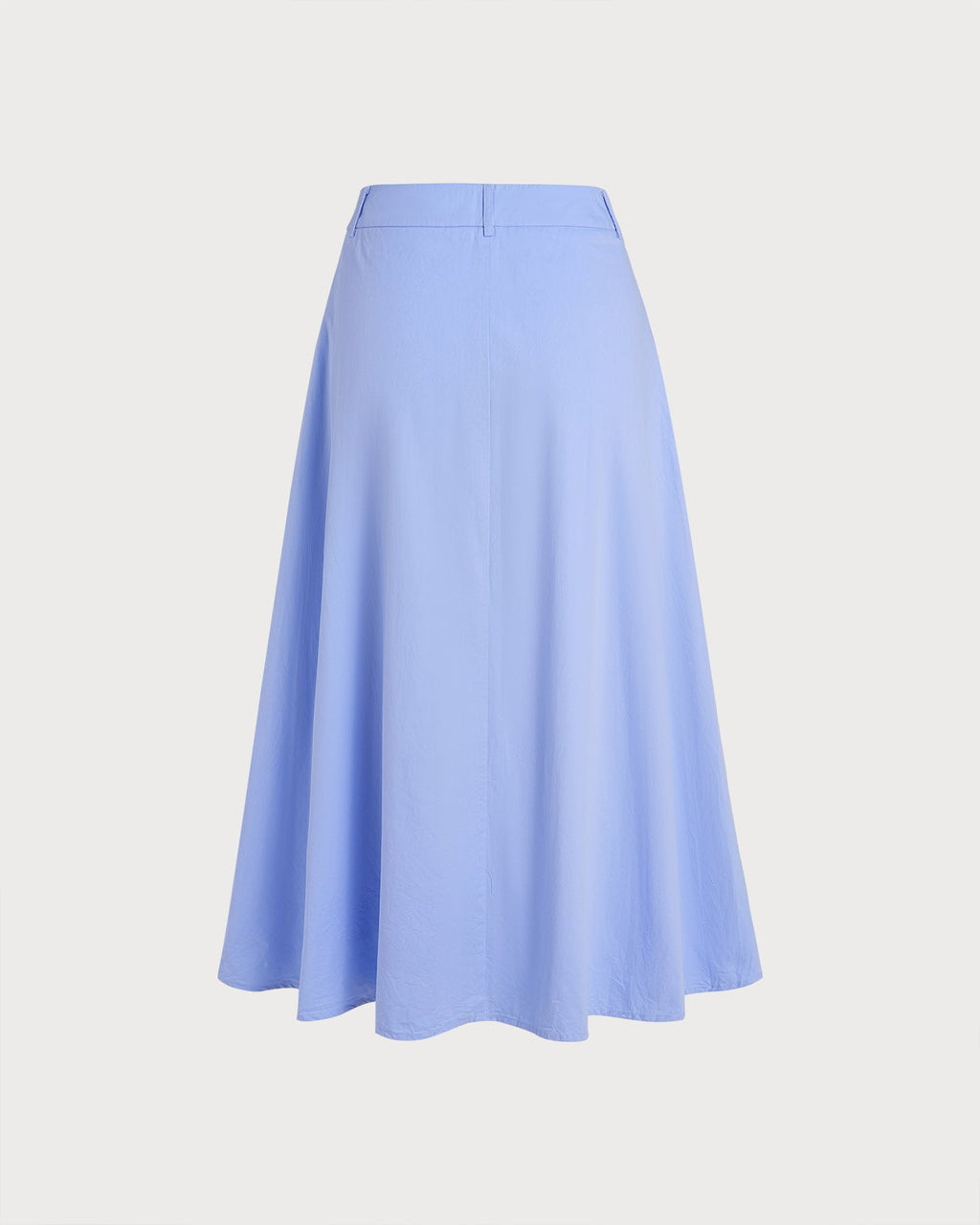 Falda Azul Botones Abertura Evasé Midi