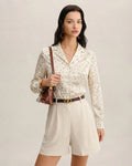 Blusa Albaricoque Floral Cuello