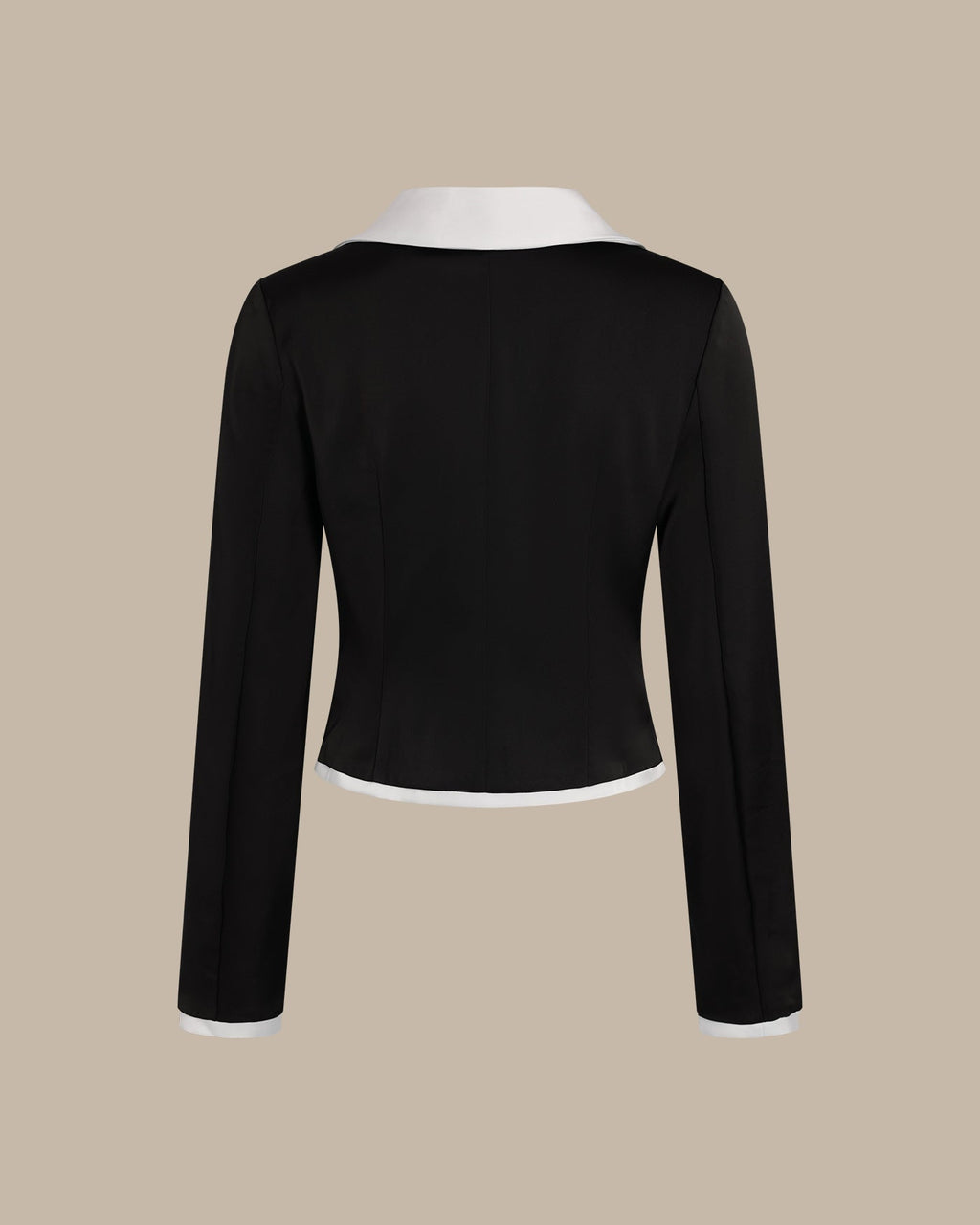 Blusa Negra Cuello Satén