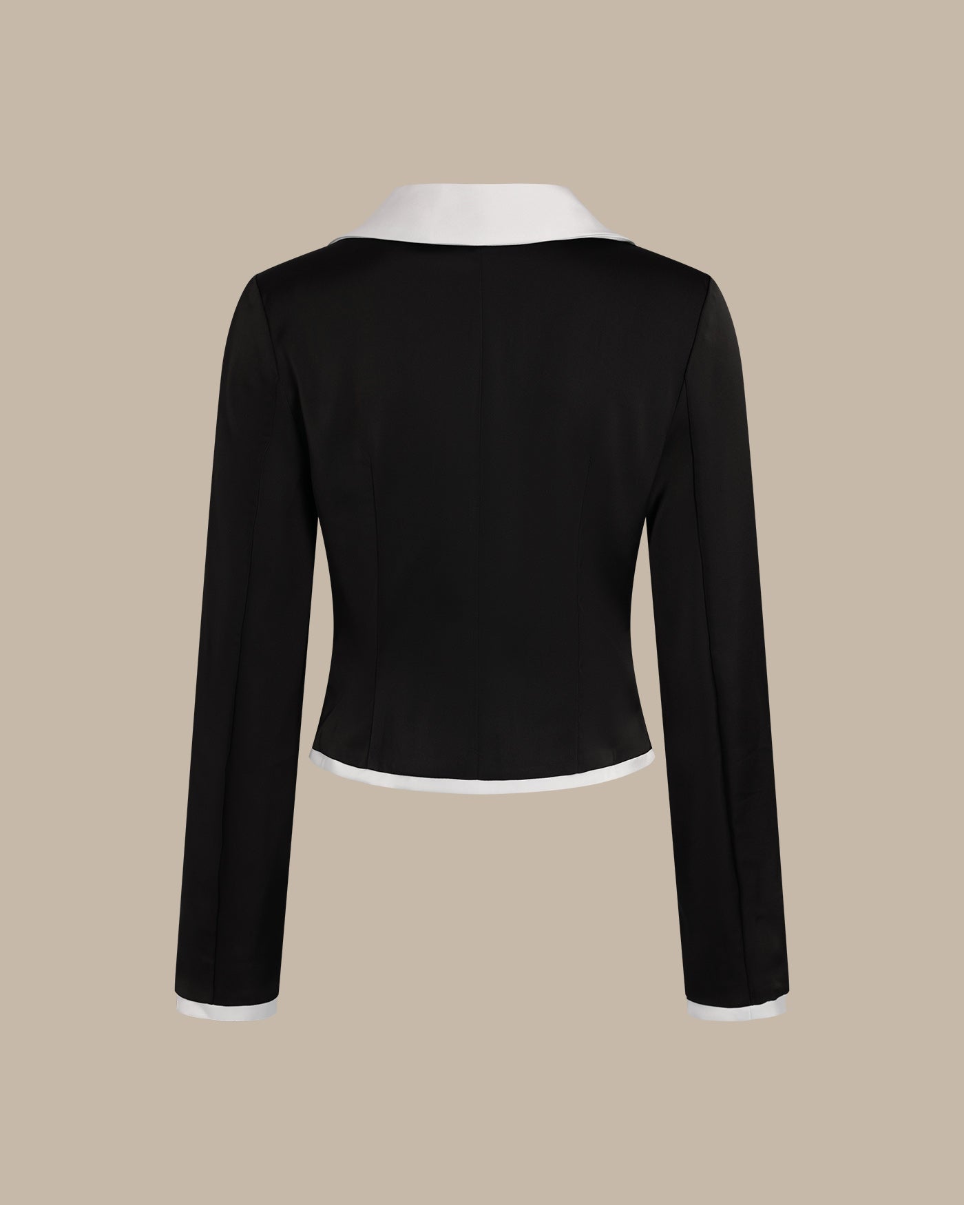Blusa Negra Cuello Satén