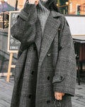 Abrigo Trench Gris Cuadros