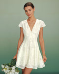 Vestido Mini Albaricoque Cuello V Texturizado