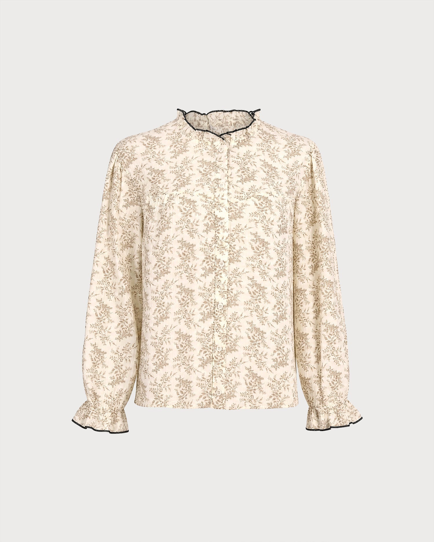 Camisa Albaricoque Manga Poeta Floral