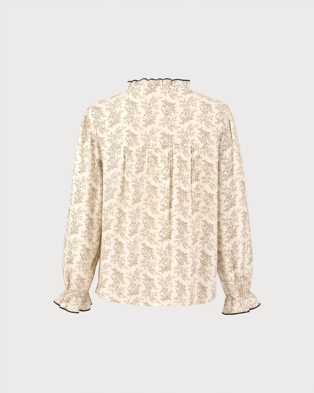 Camisa Albaricoque Manga Poeta Floral
