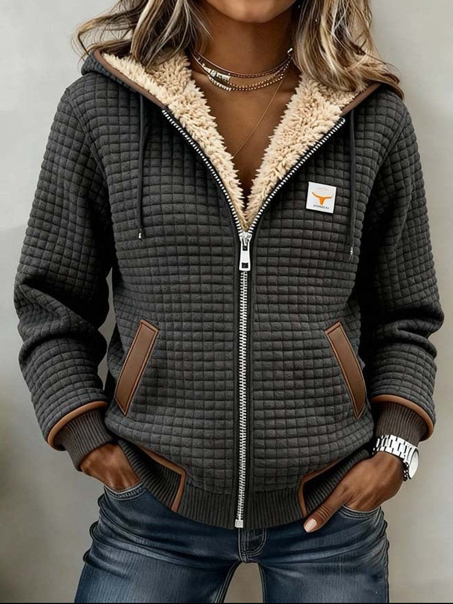 Sandra | Chaqueta Acolchada con Capucha y Forro Sherpa