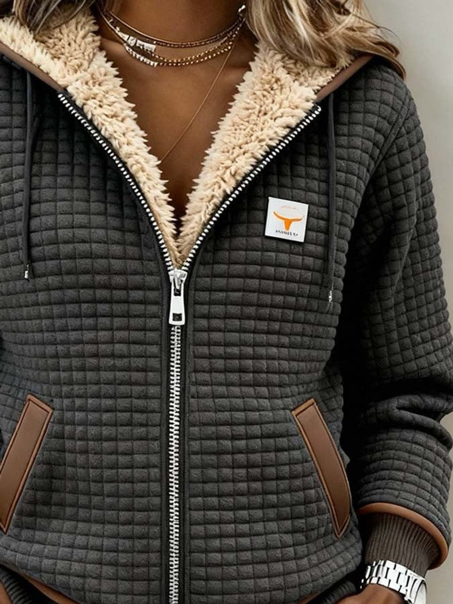 Sandra | Chaqueta Acolchada con Capucha y Forro Sherpa