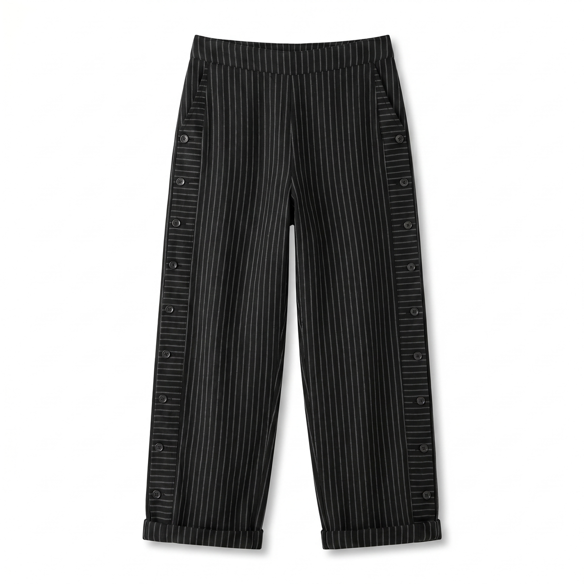 Tess | Pantalón de Rayas con Panel de Botones
