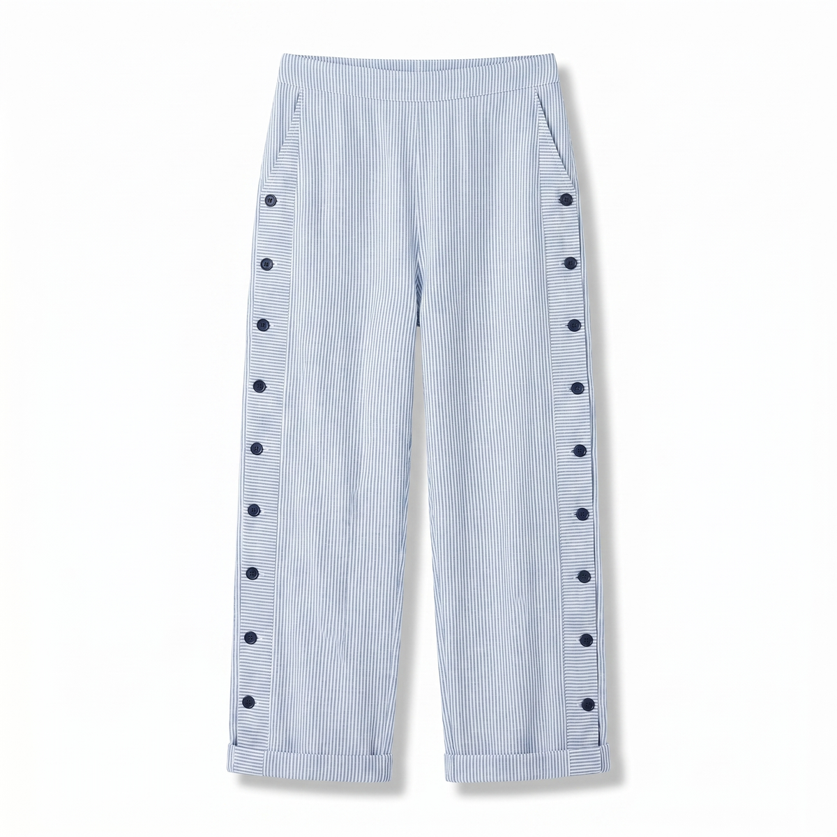 Tess | Pantalón de Rayas con Panel de Botones