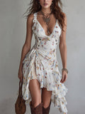 Yara · Vestido Mini Floral con Escote en V