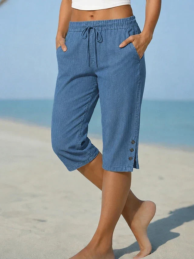 Delphia™ | Pantalón Capri Largo a la Pantorrilla